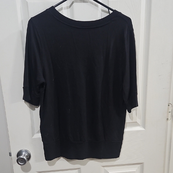 Athleta Black V-Neck Women's Sweatshirt Tee Size Medium - Picture 4 of 4